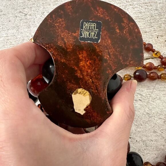 Vintage Rafael Sanchez 80s Art To Wear Necklace - Picture 6 of 7